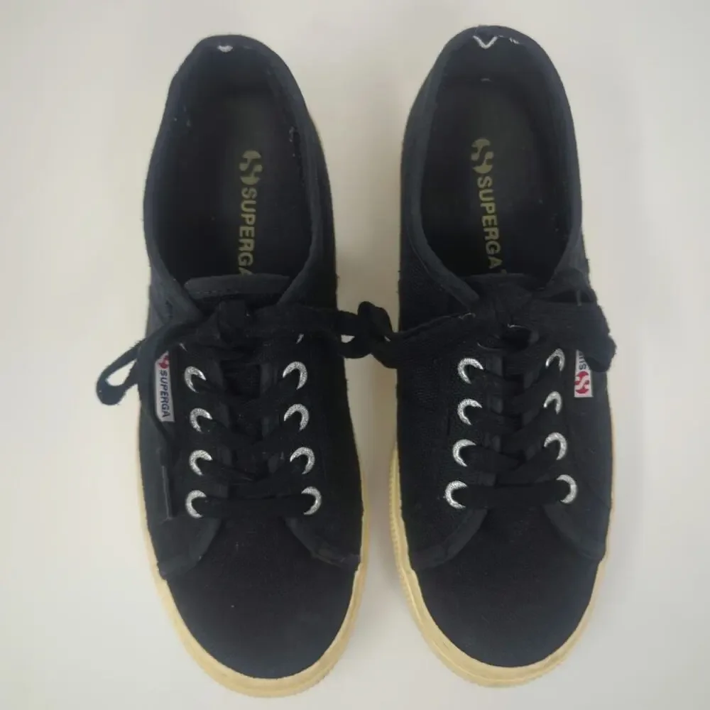 Superga 2790 Platform Black Sneaker Womens Size 7